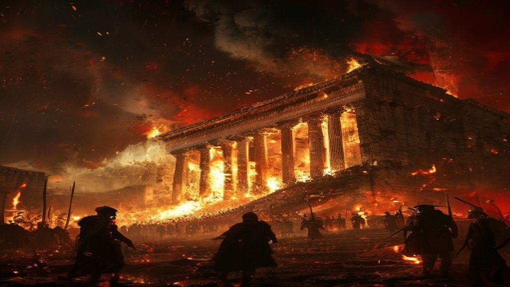 Storyboard frame: The Burning of the Second Temple